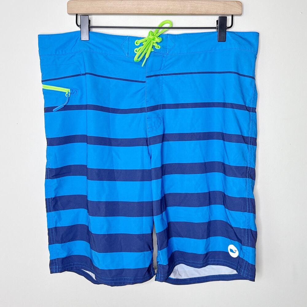 Vineyard‎ Vines 9" Breakwater Stripe Board Shorts Azure Blue Size 34 #1M0370